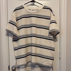 Fantastic Fawn Cream and Black Striped Top